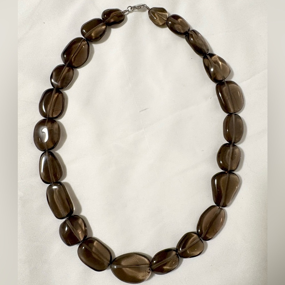 Handmade smoky Beaded Necklace